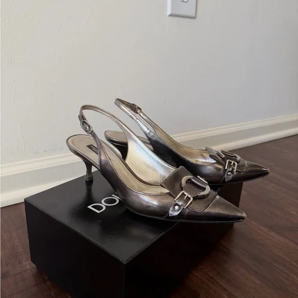Dolce & Gabbana Metallic Slingback Kitten Heels - Picture 2 of 7